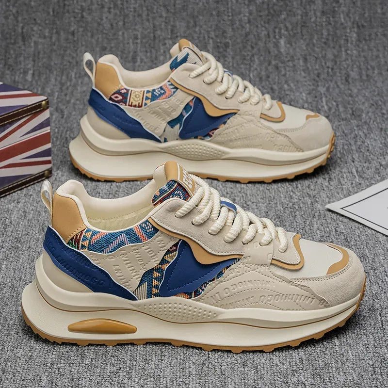 Men's Shoes 2025 Spring New Casual Versatile Comfortable Fashion Trend Niche Non-slip Wear-Resistant Retro Sneakers - Golden Bridge Store