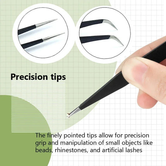 Antistatic Black Manicure Tool Acrylic Gel Nail Art Rhinestones Sequins Paillette Picking Nipper Tweezers HOT - Golden Bridge Store