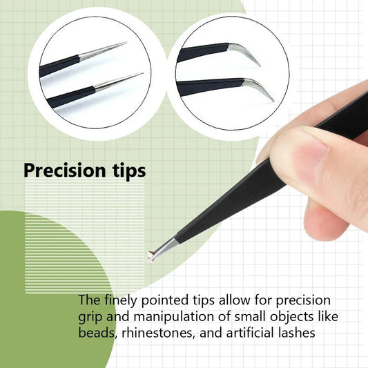 Antistatic Black Manicure Tool Acrylic Gel Nail Art Rhinestones Sequins Paillette Picking Nipper Tweezers HOT - Golden Bridge Store