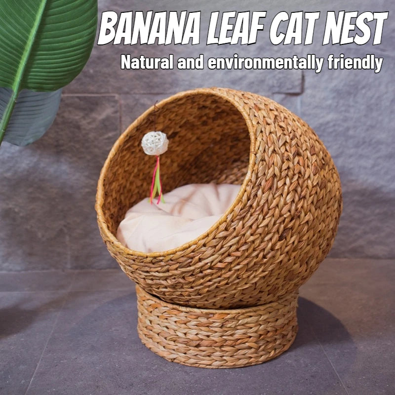 Cat bed cat tree delivery room cat hammock woven caget villa summer rattan house pet nest climbing frame  nest