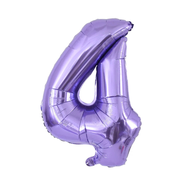 Purple Number Balloons 32 Inch Foil Balloon Adult Kids Birthday Anniversary Decoration Party Gold 0 1 2 3 4 5 6 7 8 9 Balloon
