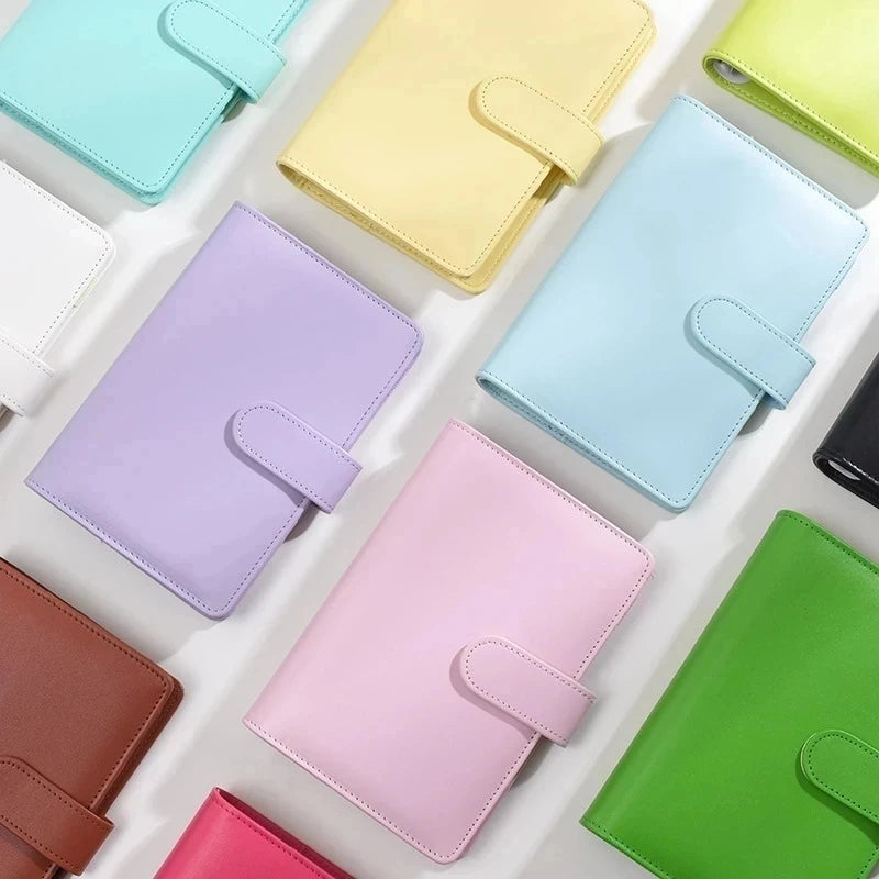 Caiet din piele PU A6 2025 - Organizator de planificator DIY cu 8 buzunare, foi de buget, școală