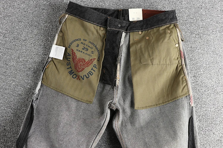 Heavy May Khaki Vintage Jeans - Größe M-XL, Länge 32