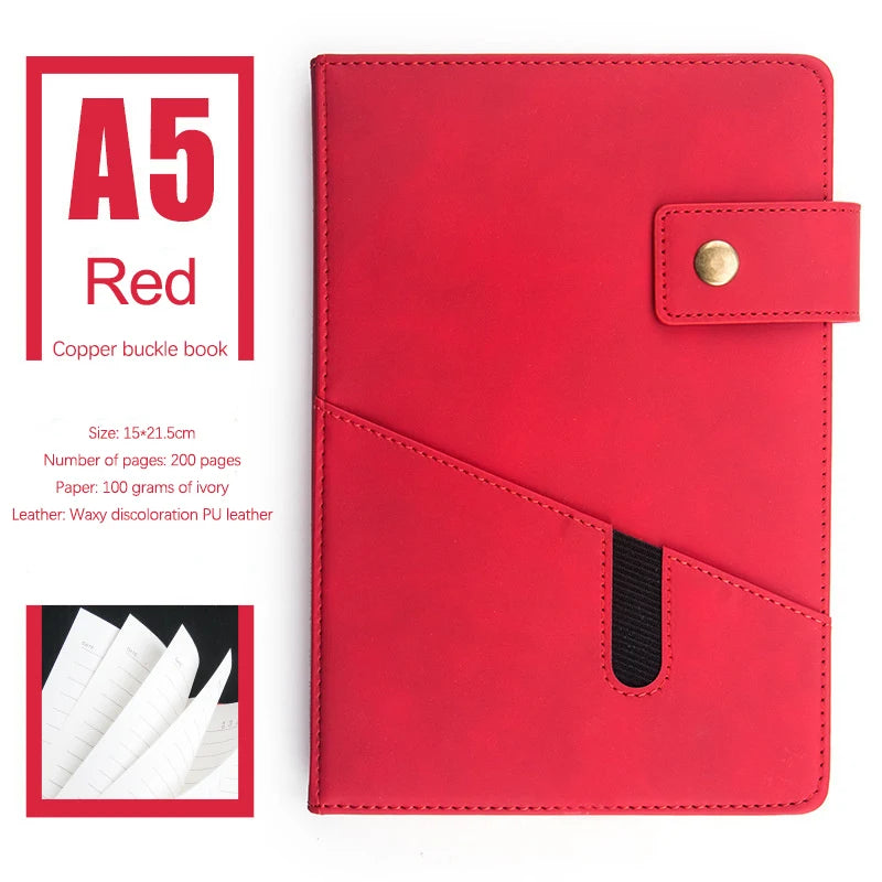 PU Leder A5 Notizbuch 2025 - Business Journal Planner Agenda Organizer Schule Büro