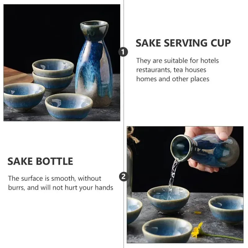 Sake Set Japanese Ceramic Cups Cup Traditional Serving Japan Bottle Saki Pot Decanter Winehot Sets Set Coldholders Warmer