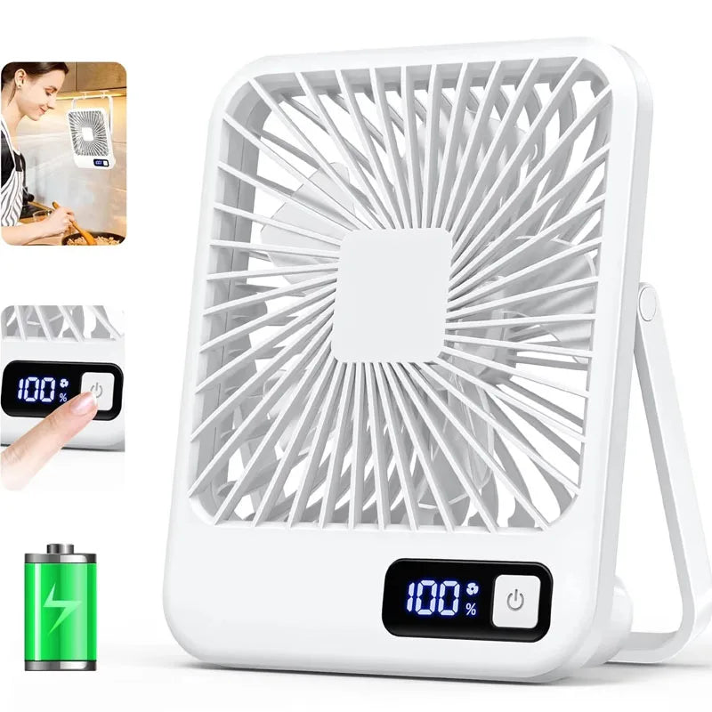 2025 New Small desktop fan USB charging Multi-scene use Car fan Camping fan Home office portable quiet outdoor simple summer fan