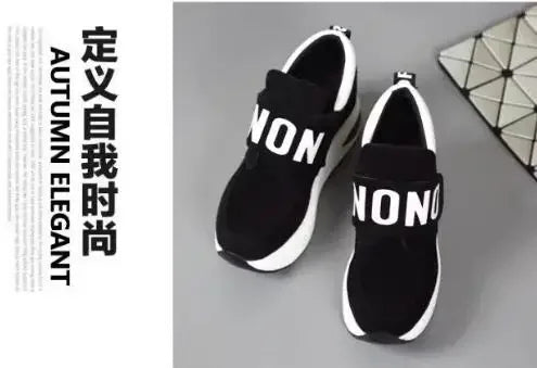 NEW Platform Wedge Sneakers Ladies Shoes Sneaker Casual Shoes Trainers Women Female Shoes Black Red Sneaker Women Tenis Feminino