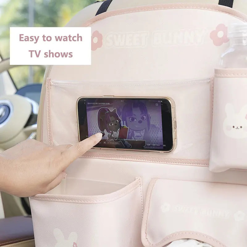 Scaun auto spate depozitare geantă organizator urs iepuraș multifuncțional scaun spate auto anti-murdar anti-lovitură depozitare pad accesorii auto