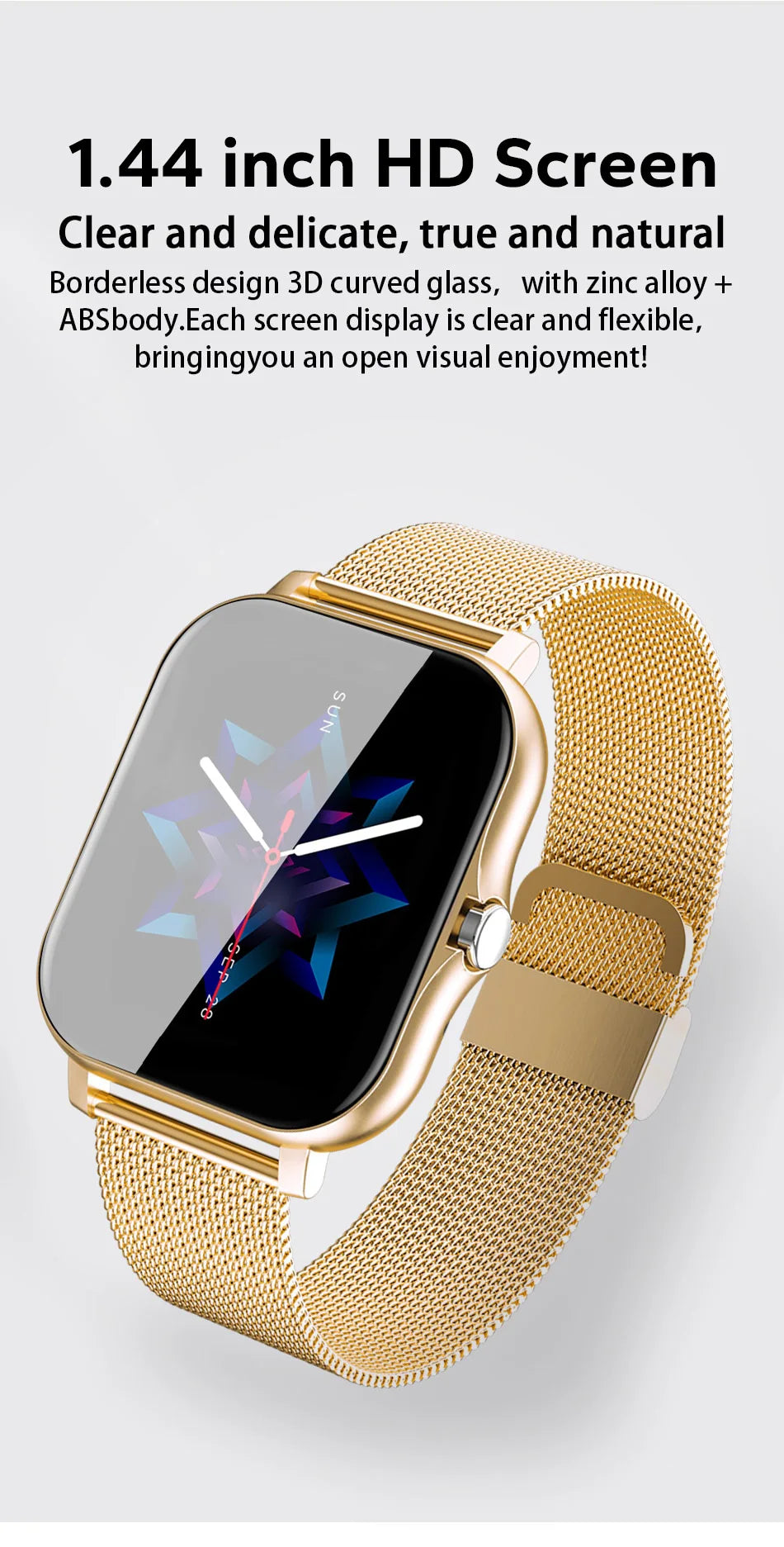SmartWatch Pro Bluetooth Anruf - 1.44 Zoll SpO2 Blutdruck