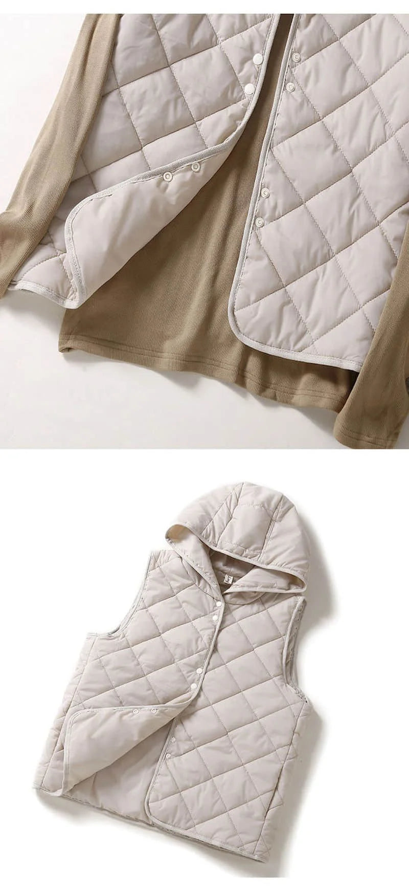 Vestă cu glugă Lumi coreeană - bumbac cu puf, 30–50%