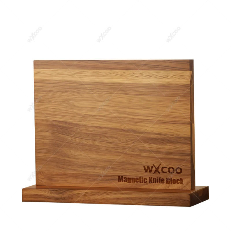 WXCOO Professional Kitchen Chef Knife Damascus Steel Laser Pattern Santoku Knife Double Side Magnetic Kitchen Knife Block