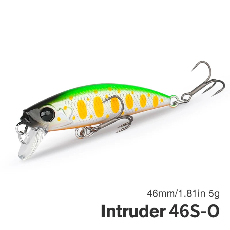 TSURINOYA 46S Sinking Minnow Fishing Lure Intruder 46mm 5g Artificial Trout Ajing Stream Lake Jerkbait Rockfishing Hard Baits