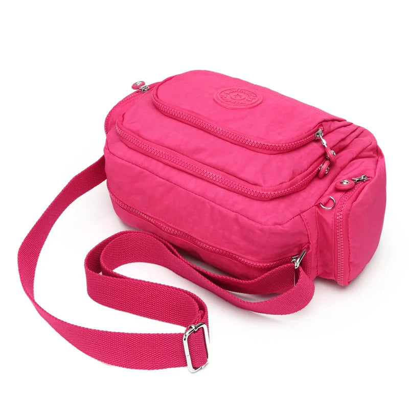 Waterproof Crossbody Bag for Women - Stylish Multi-Pocket Casual Shoulder Bag for Travel - Lightweight Canvas Messenger Bag