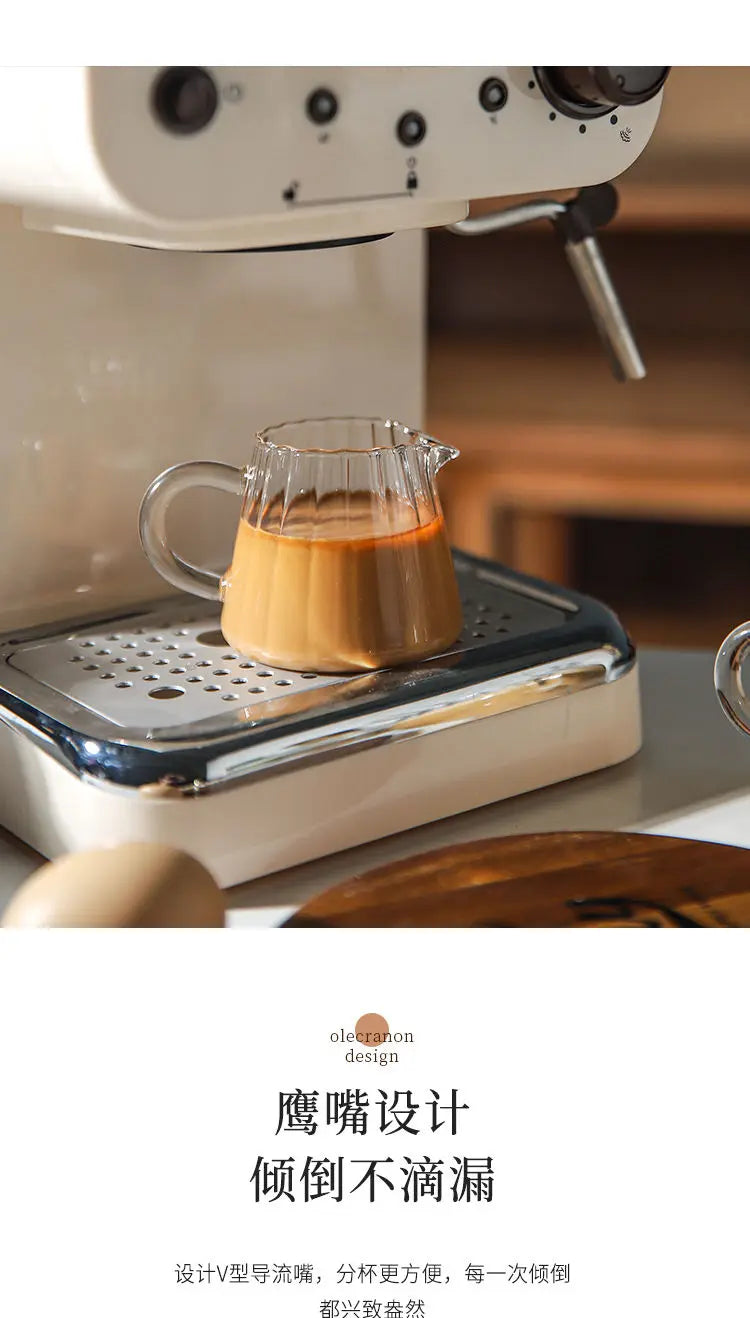 Striped Simplicity Handwork Small Milk Pot Heat-resistant Glass Exquisite Milk Cup Tea Dispenser Milk Pot Espresso Measuring Cup