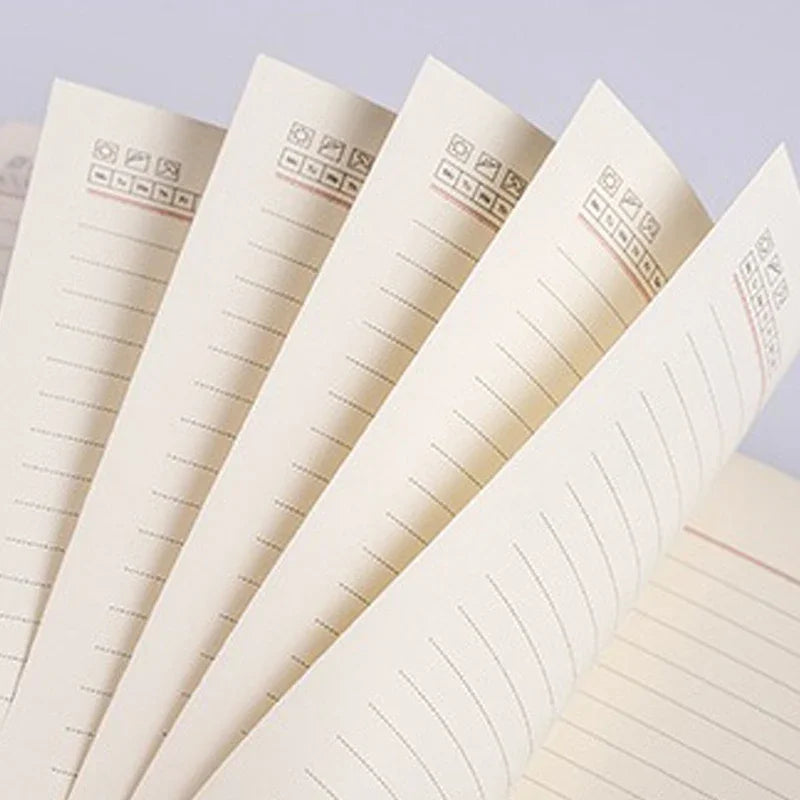 Cute Notebook 2025 - 200 Seiten A5/A6 PU Leder Rainbow Color Edge Schule Tagebuch