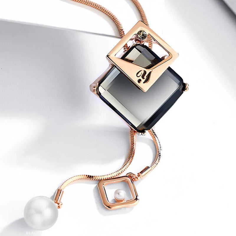 Statement Maxi Fashion Long Necklaces & Pendants for Women Fashion Geometric Necklace Jewelry Collier Femme Collar Accessories