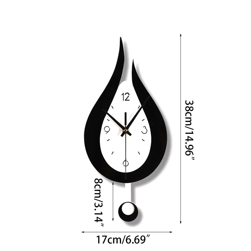 Modern Water Dropping Design Wall Clock Creative Acyrlic Pendulum Clock for Home Bedroom Living Room Office Decoration Mute Time