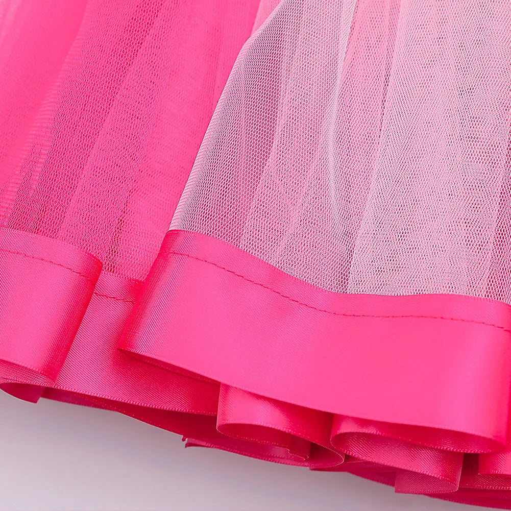 Toddler Girls Mesh Princess Skirt Set Movie Barbi T-shirt + Tutu Skirt 2Piece Suit for 4-10Yrs Girls Kid Clothing Birthday Party