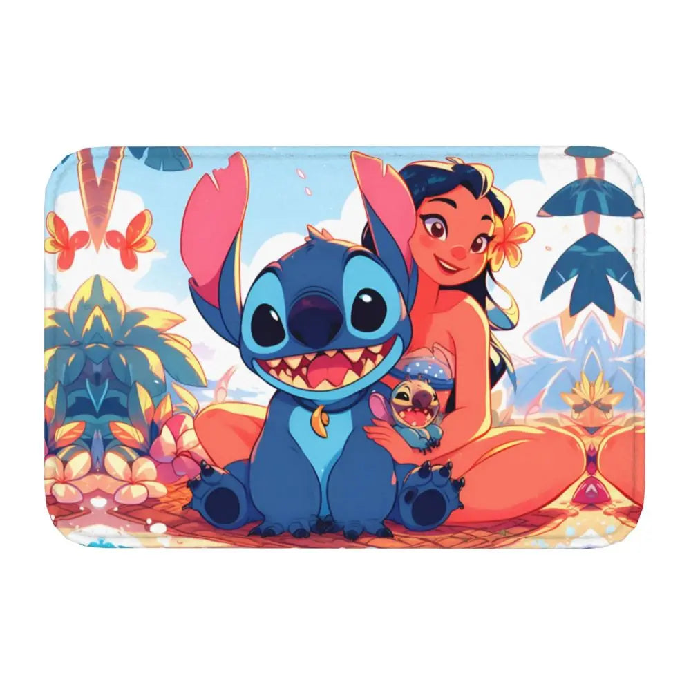 Custom Cartoon Stitch Floor Door Kitchen Bathroom Mat Anti-Slip Outdoor Doormat Bedroom Balcony Entrance Rug Carpet Footpad