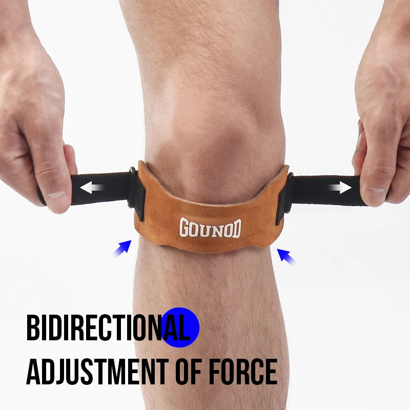 Pressurized Cowhide Patella Belt Sports Knee Pads Running Shock Absorption Anti-meniscus Knee Pads Fitness Riding