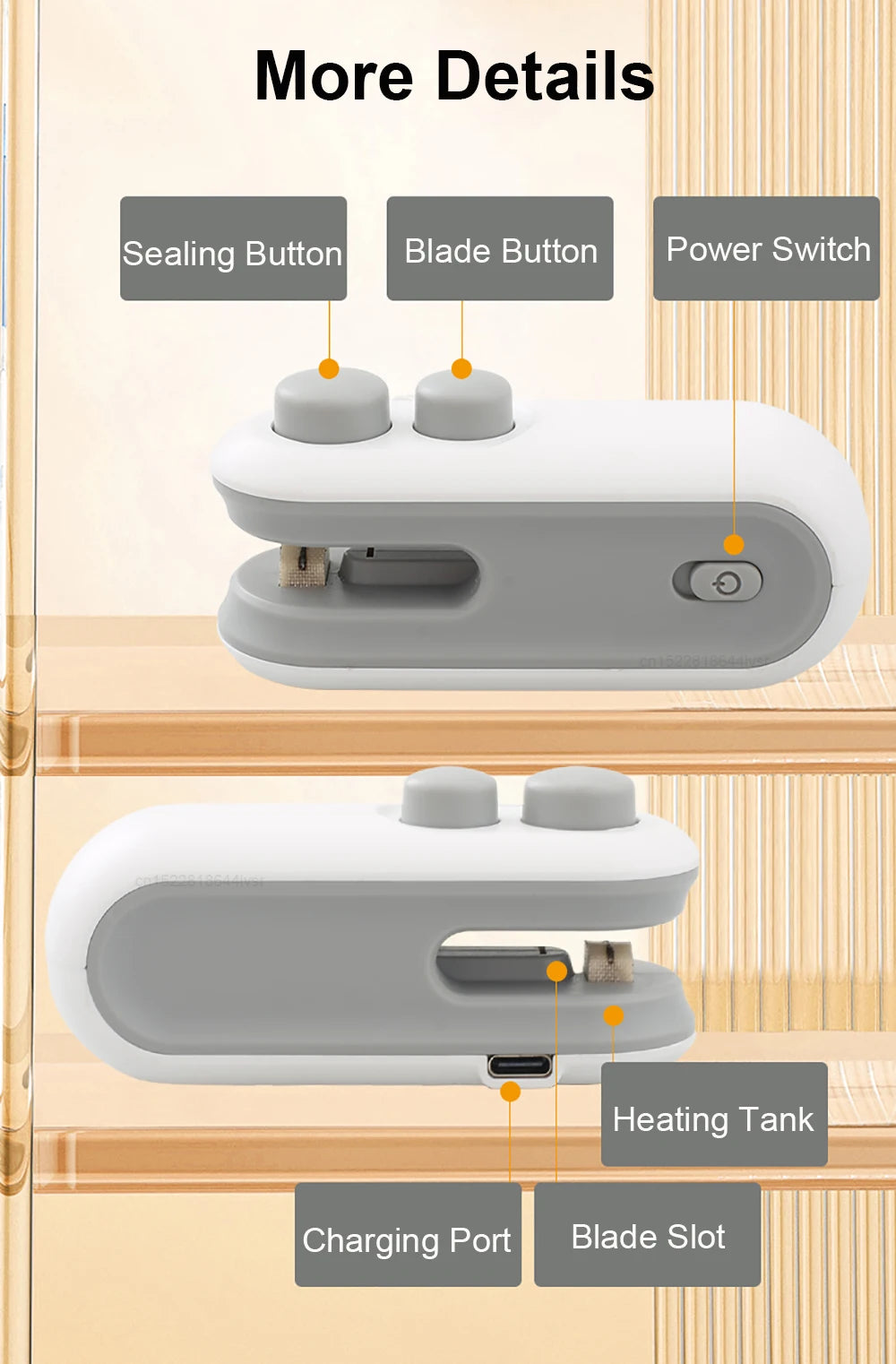 Raugee 2in1 Mini Versiegeler USB - Klein Handlich 15cm