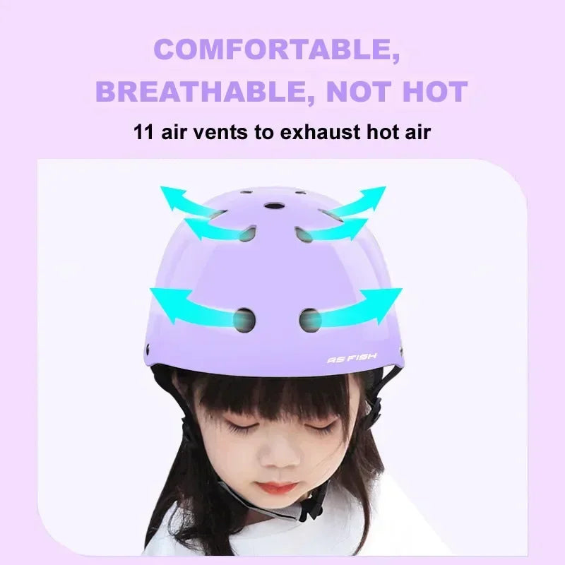 Children's Bicycle Helmet Skateboard Scooter Balance Bike Riding Protective Gear Lady's Motorcycle Helmet Adjustable