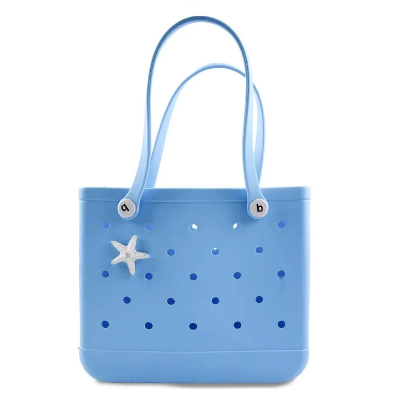 Femei moda plajă farmece Bogg bag accesorii EVA cauciuc geantă de mână impermeabilă coș ace Shell catarame insigna jeleu sac Bogg bag