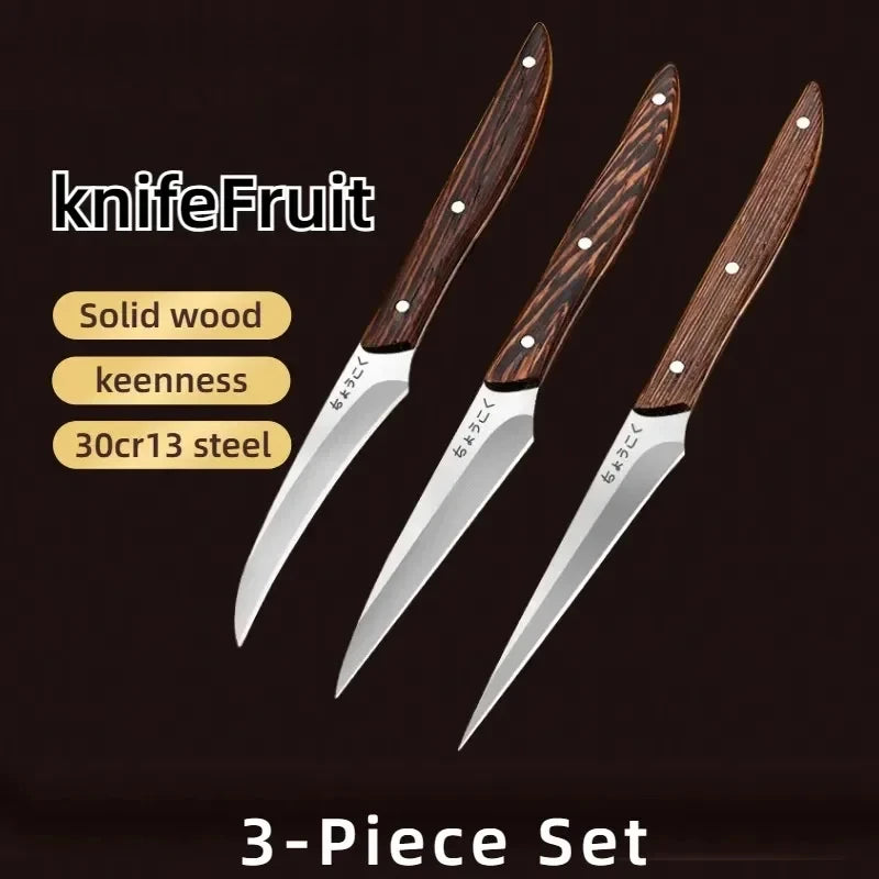 Lebensmittel Schnitz Messer 2025 - 3 Stück Set Chef Geschnitzt Obst Dekorativ Messer - Professionell Lebensmittel Schnitzen Scharf Massivholz Griff Utility Werkzeug