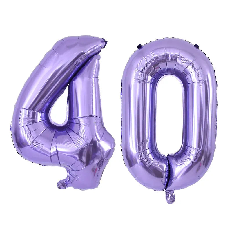 Purple Number Balloons 32 Inch Foil Balloon Adult Kids Birthday Anniversary Decoration Party Gold 0 1 2 3 4 5 6 7 8 9 Balloon