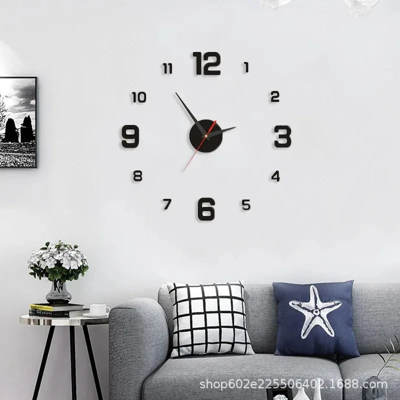 Creative Frameless DIY Wall Clock Wall Decoration Home Silent Clock Living Room Office Wall Decoration Art Bedroom Decor Modern