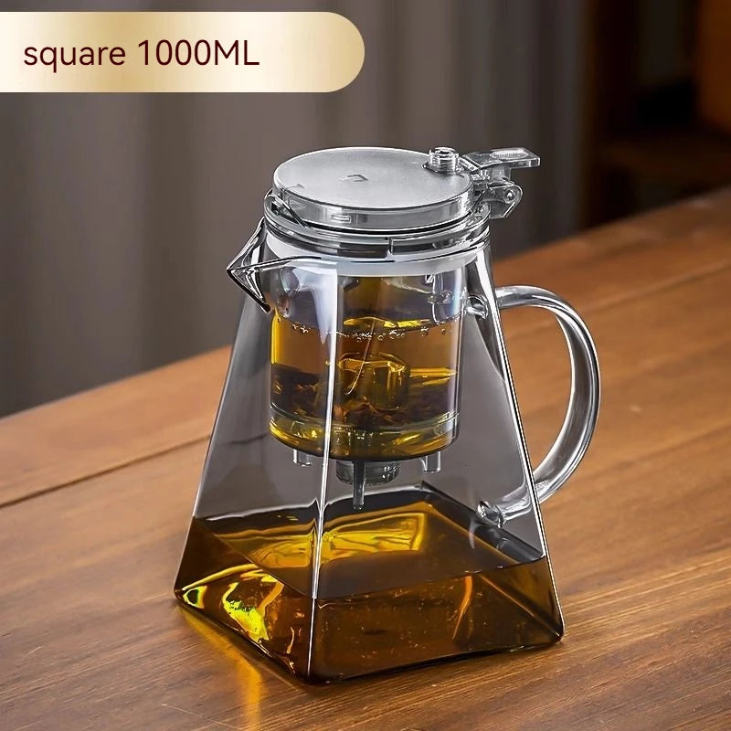 GIANXI Glass Teapot And Pot Household Tea Set Teapot Heat-resistant Tea Water Separation Filter Flower Teapot Glass Teapot