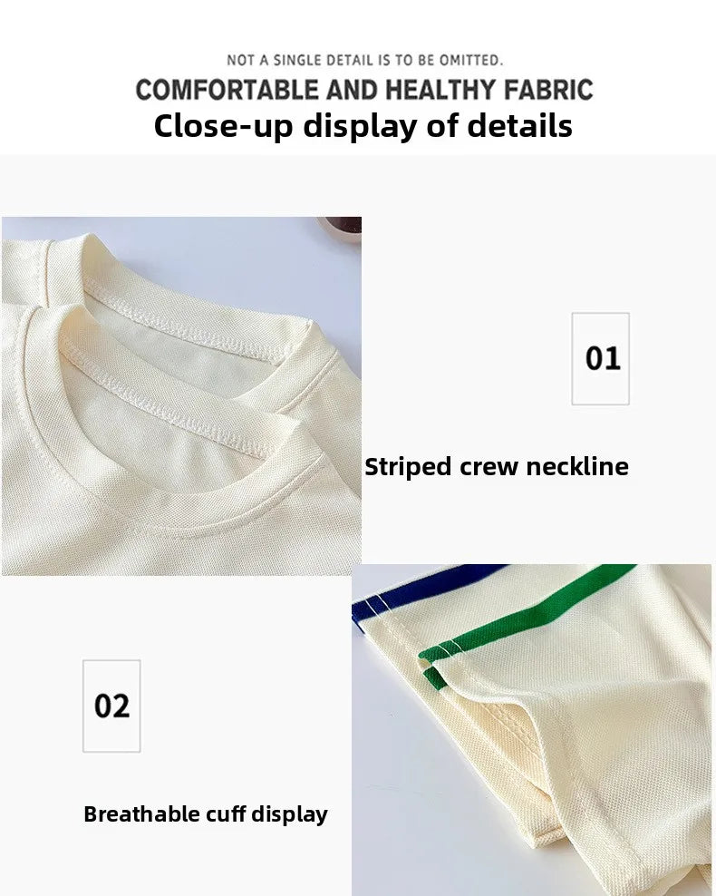 Seturi pentru copii Haine pentru copii Băieți și Fete Top + pantaloni scurți 2 buc mânecă scurtă Îmbrăcăminte cu dungi pentru bebeluși Tricou pentru copii mici Treninguri Ținute la modă