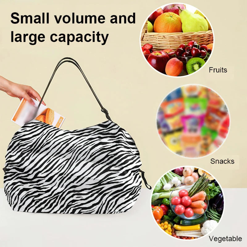 Foldable Shopping Bag Waterproof Travel Portable Storage Bag Beach Bag Supermarket Grocery Shopping Bag