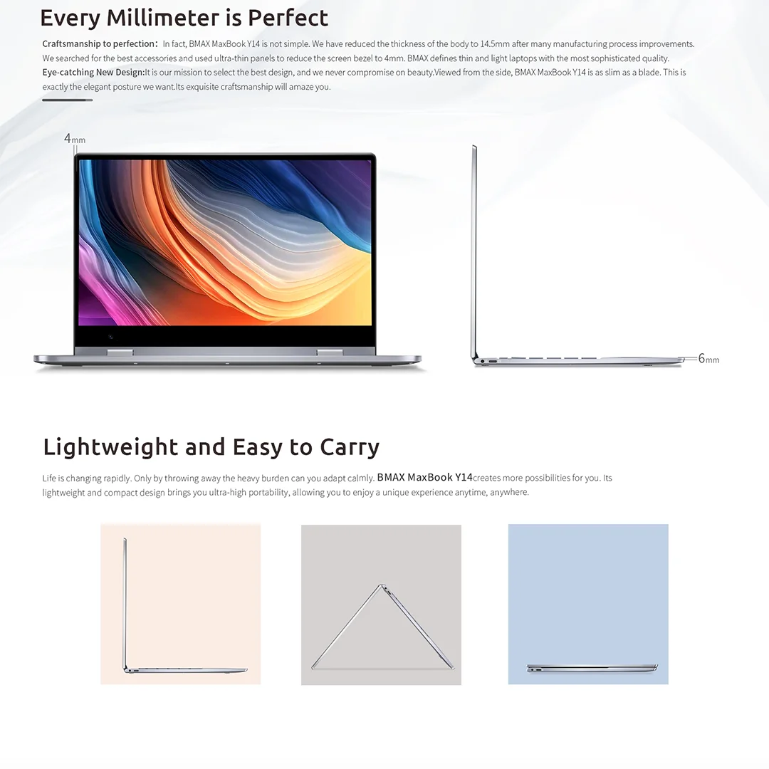 BMAX Y14 Touchscreen - 16GB RAM, Intel N100, 14 Zoll