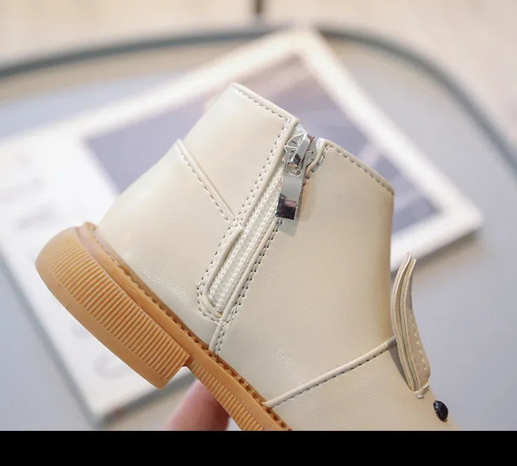 Baby Kinder Kurze Stiefel 2025 - Mädchen Cartoon Süß Leder - Herbst Winter Mode Stiefel Kleinkind Weiche Sohle
