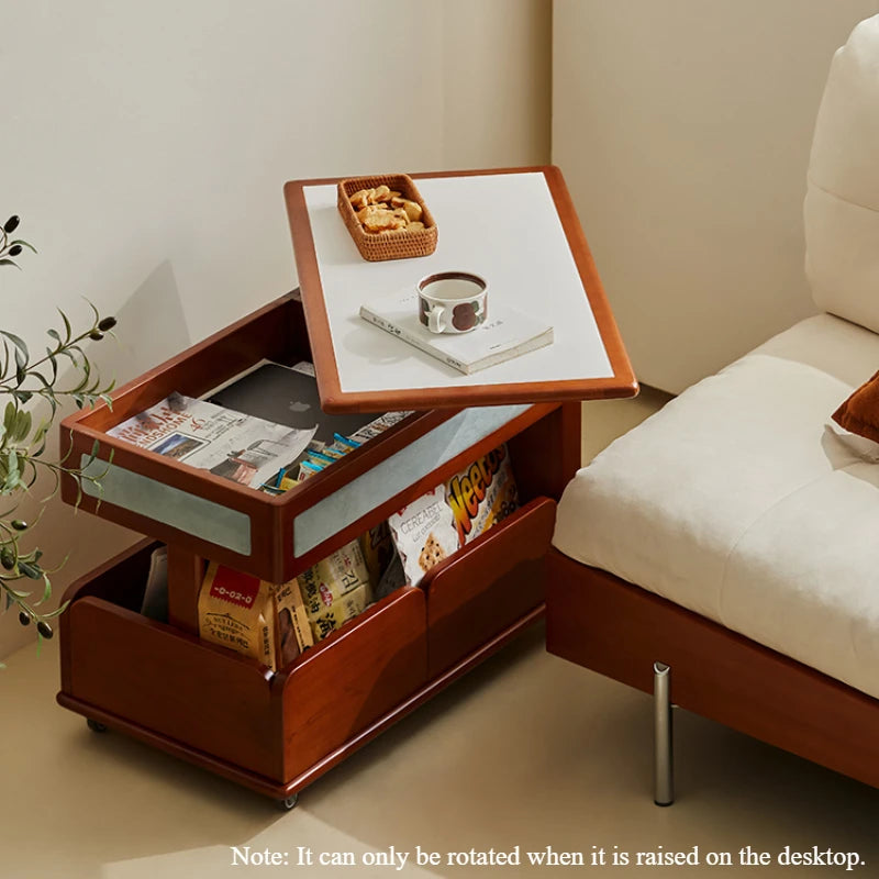 Cabinet Wood Coffee Table Lift Portable Walnut Design Living Room Side Table Folding Modern Luxury Mesa De Centro Sala Furniture