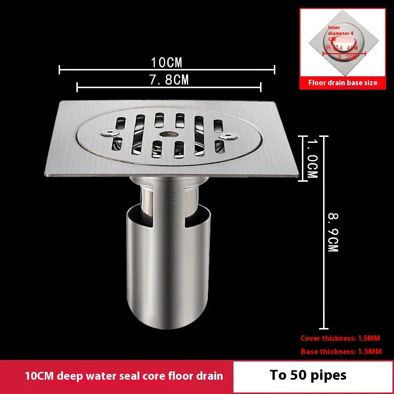 Gefängnis-Bodenablauf Edelstahl Abweisend - Ø10cm,110R