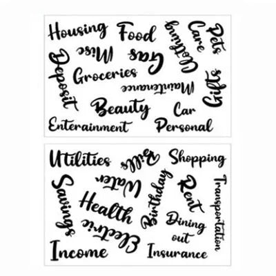 Caiet din piele PU A6 2025 - Organizator de planificator DIY cu 8 buzunare, foi de buget, școală