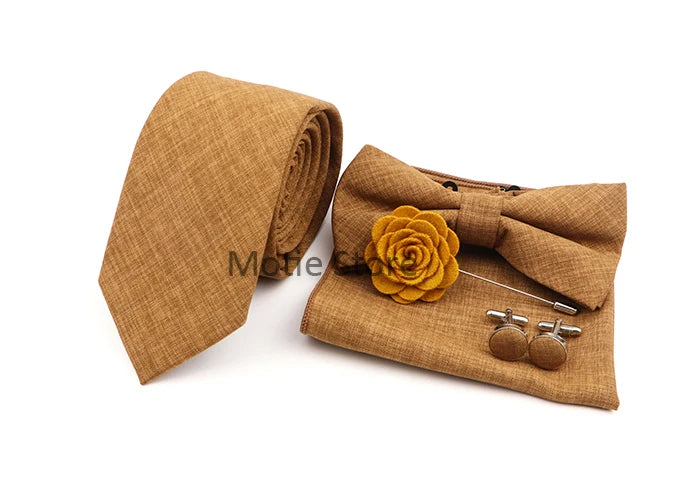 Neues Design 27-farbiger Männer-Accessories-Set: Klassische Baumwoll-Taschentuch, Manschettenknöpfe, Fliege für Hochzeit, Party, Geschenke