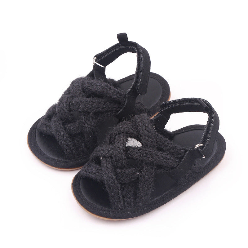 Baby Mädchen Blumen Spitze Krippe Sandalen 2025 - Süße Sommer Weiche Sohle Flache Prinzessin Schuhe - Säugling Rutschfest Erste Laufschuhe