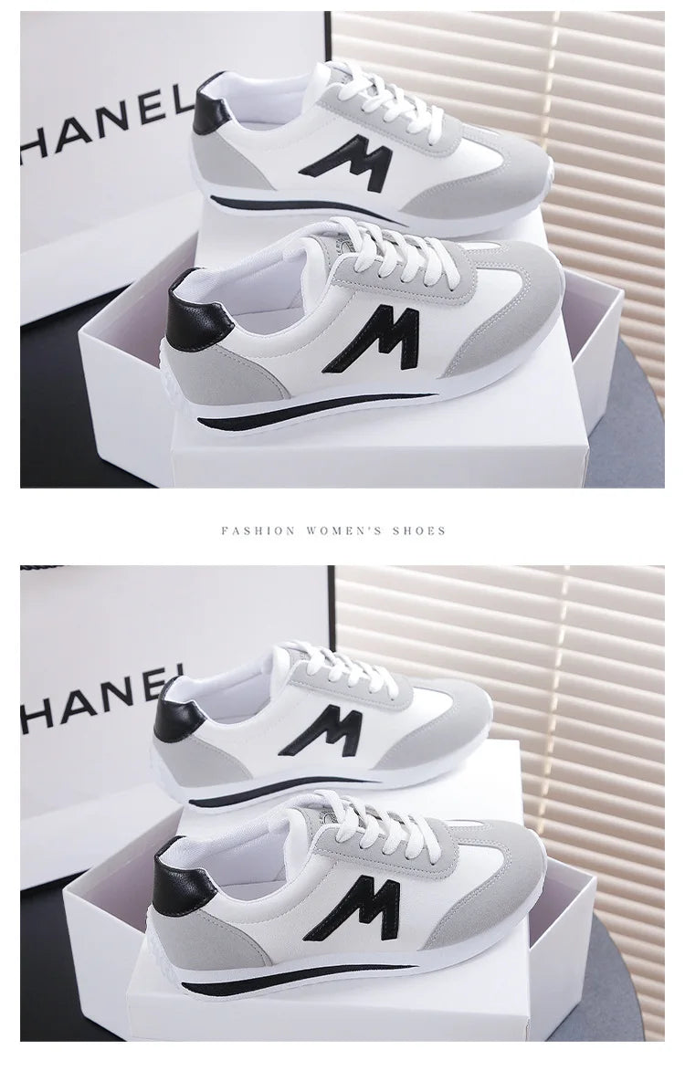Zapatos Mujer 2024 Women's Round Head Sports Shoes Breathable Cross Lace-up Casual Sports Small White Shoes Tennis Sneakers