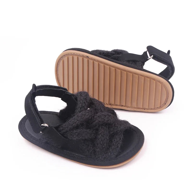 Baby Mädchen Blumen Spitze Krippe Sandalen 2025 - Süße Sommer Weiche Sohle Flache Prinzessin Schuhe - Säugling Rutschfest Erste Laufschuhe
