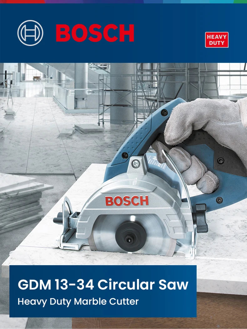 Bosch GDM 13-34 Electric Circular Saw 110mm Tile Stone Marble Granite Cutting Machine 2.8Kg 1300W Portable Discs Saw Power Tool