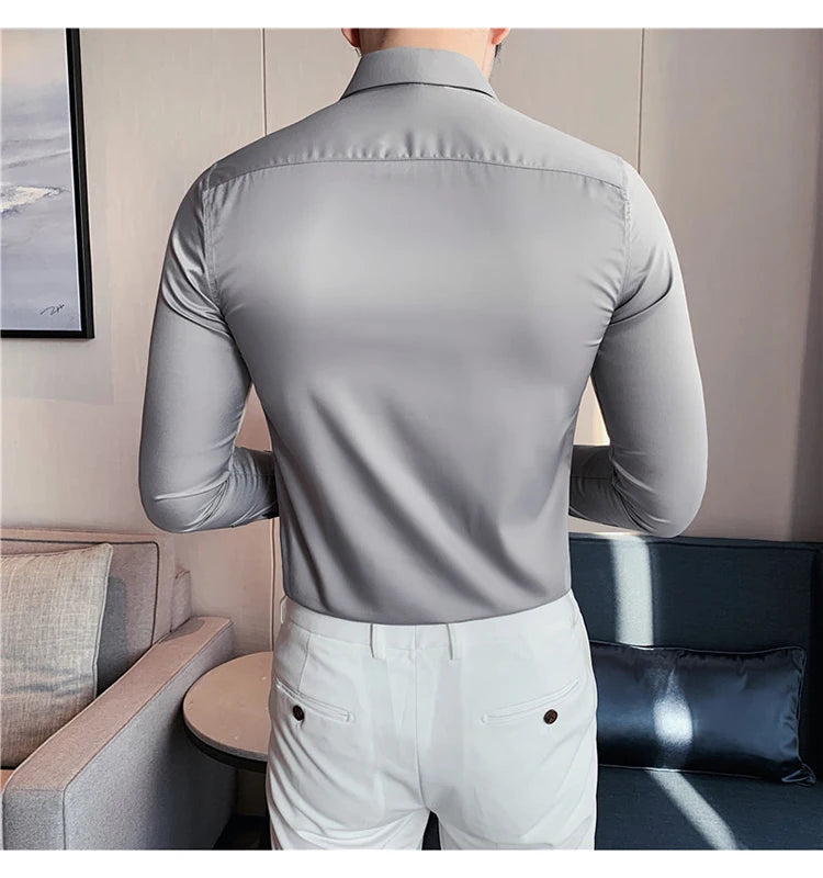 8Farben SlimFit Langarmhemd - Gr. M-L, Feiner Stoff