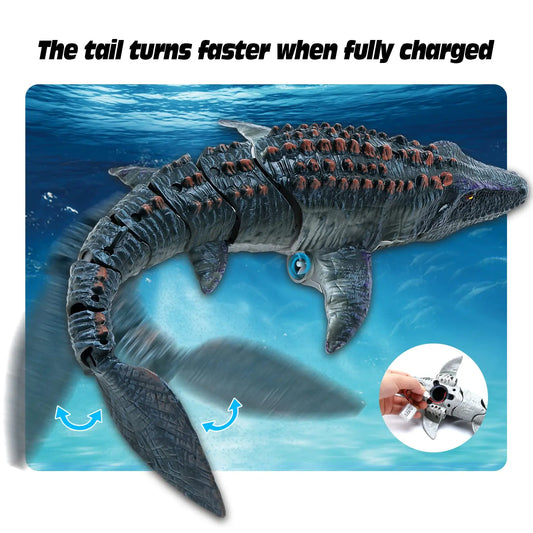 Jucărie de scufundări Mosasaurus RC - Telecomandă 2.4G 30cm