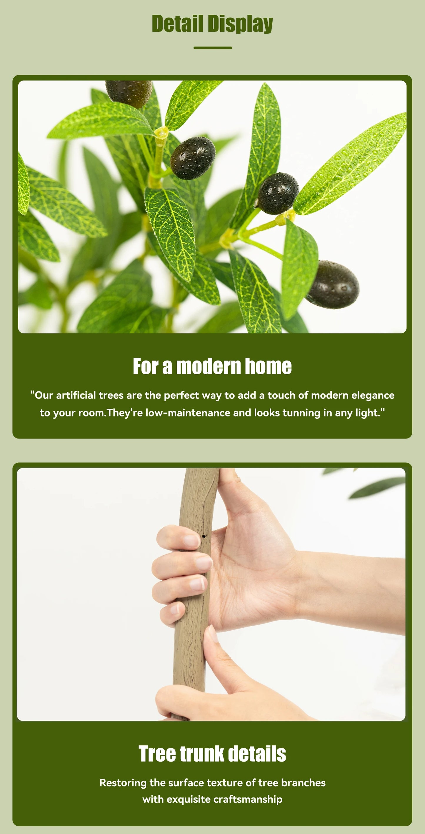 Măslin artificial 4/5/6 FT - Plantă artificială cu fructe, decorațiuni de Halloween, Crăciun, cameră de ghiveci, decorare