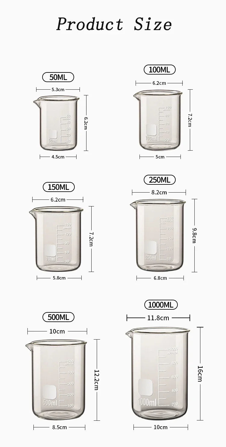 YWDLH 3er Messbecher Hitzebeständig - 250ml 500ml 1000ml