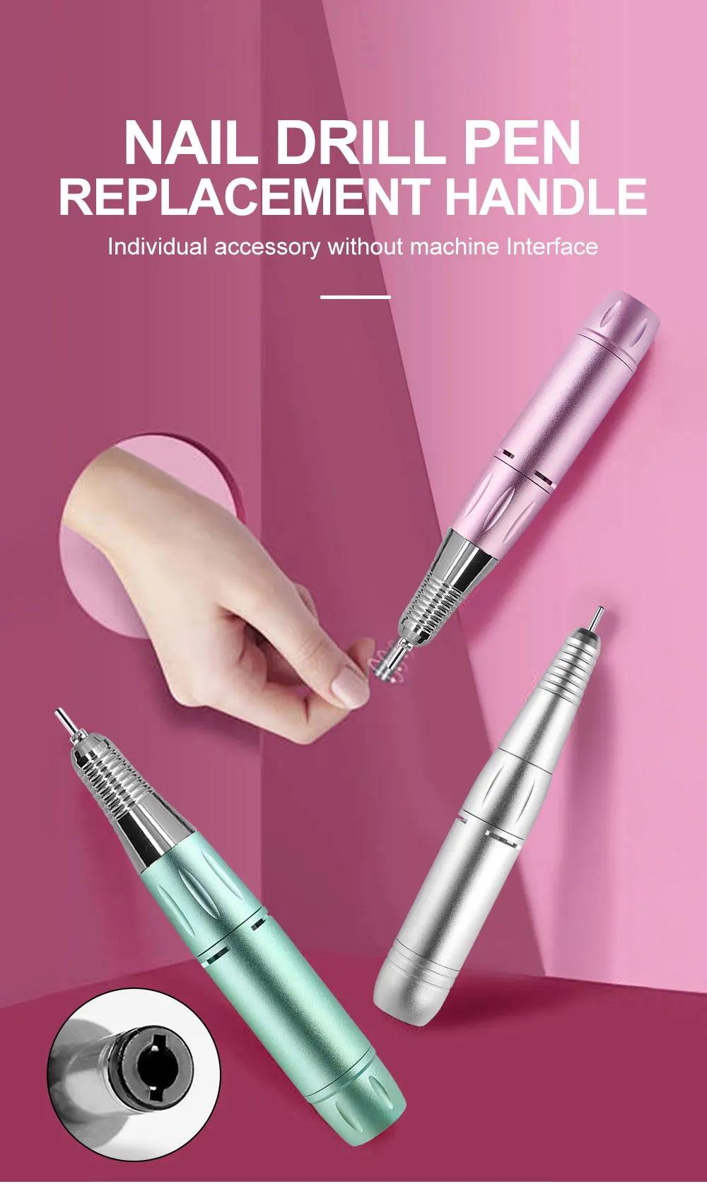 1 buc unghii electrice de gaurit stilou mâner pilă poloneză mașină piesă manichiură pedichiură instrument pentru unghii mașina de găurit accesorii