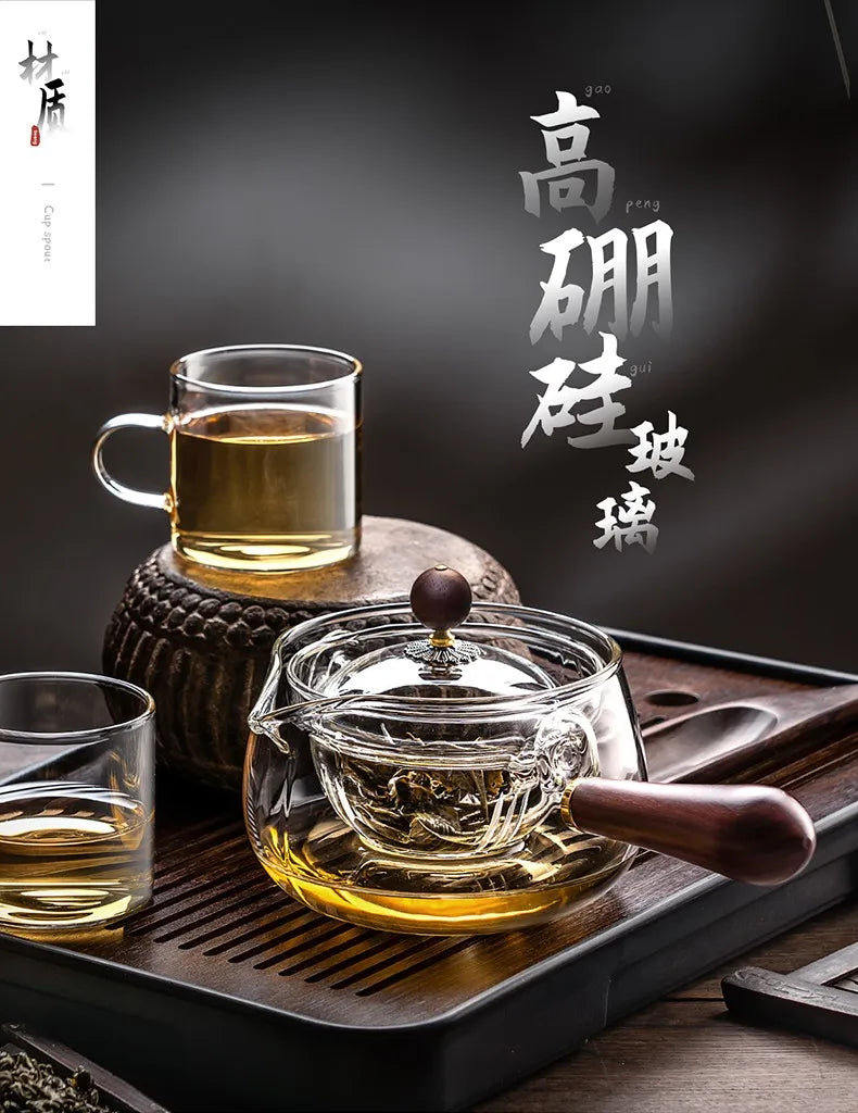 Glas-Teekanne 2025: Heat-Resistant Rotating-Leisure - Tea Set Collection