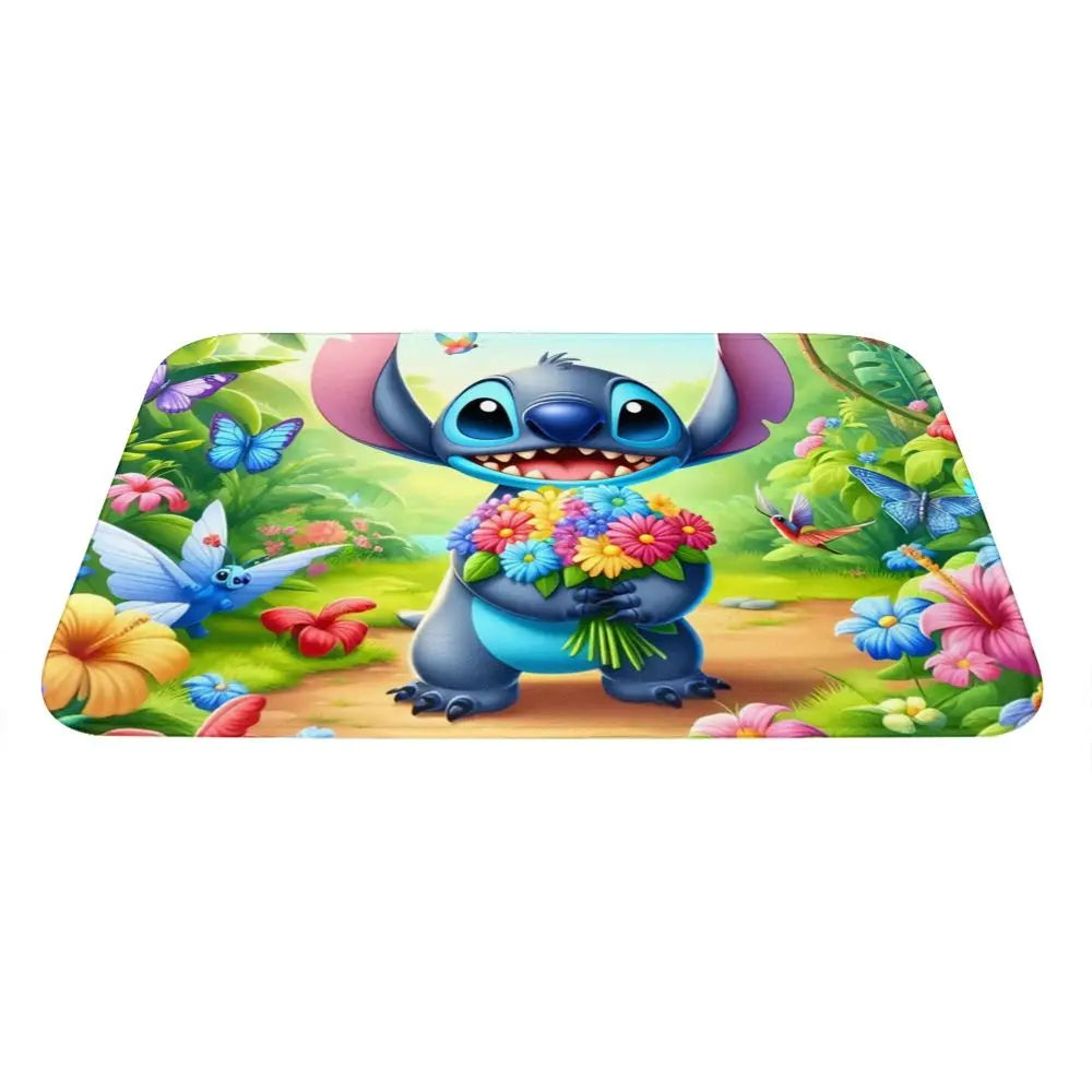 Custom Cartoon Stitch Floor Door Kitchen Bathroom Mat Anti-Slip Outdoor Doormat Bedroom Balcony Entrance Rug Carpet Footpad